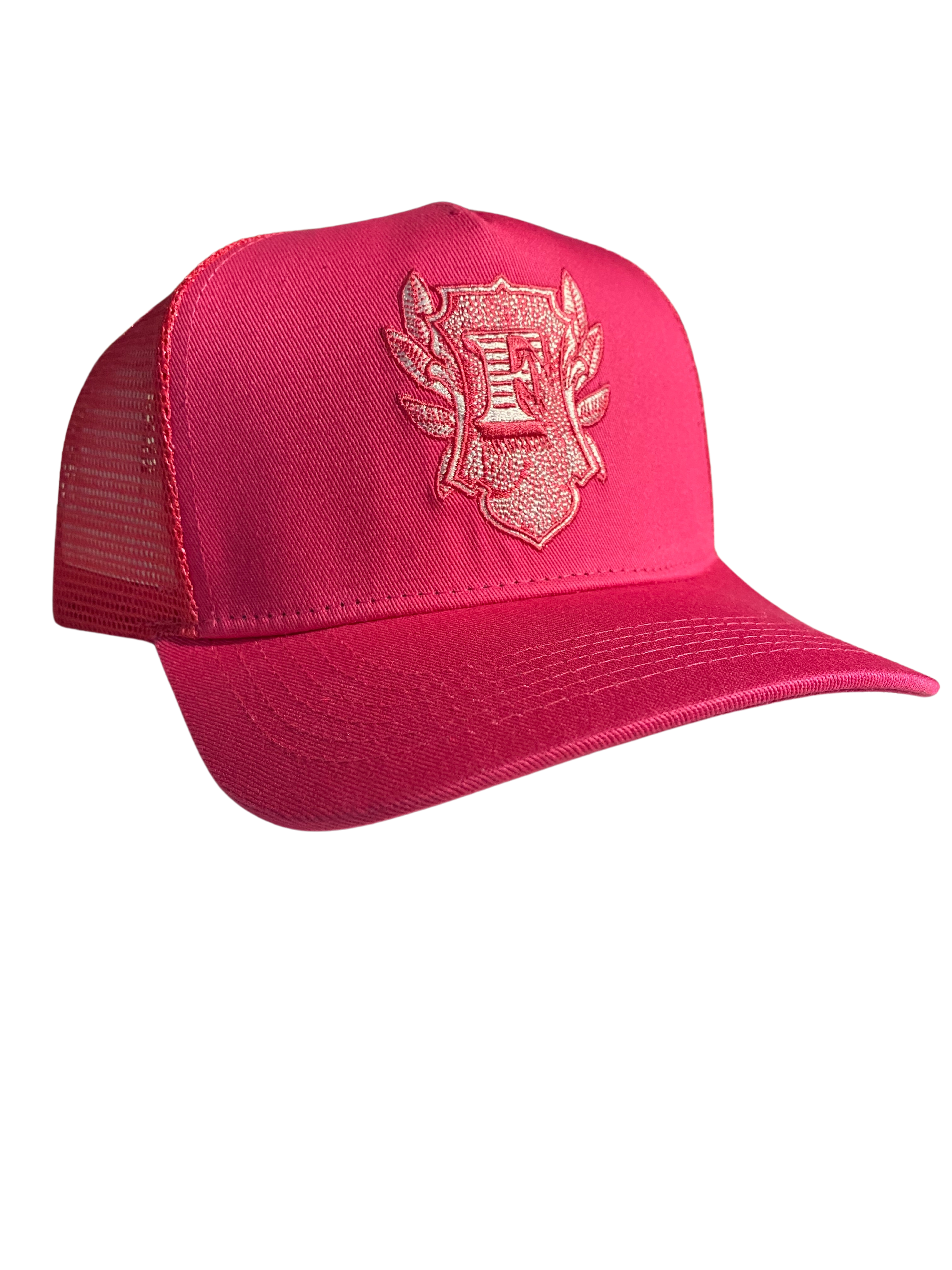 Flip Or Fall Off Pink Suede Trucker Hat
