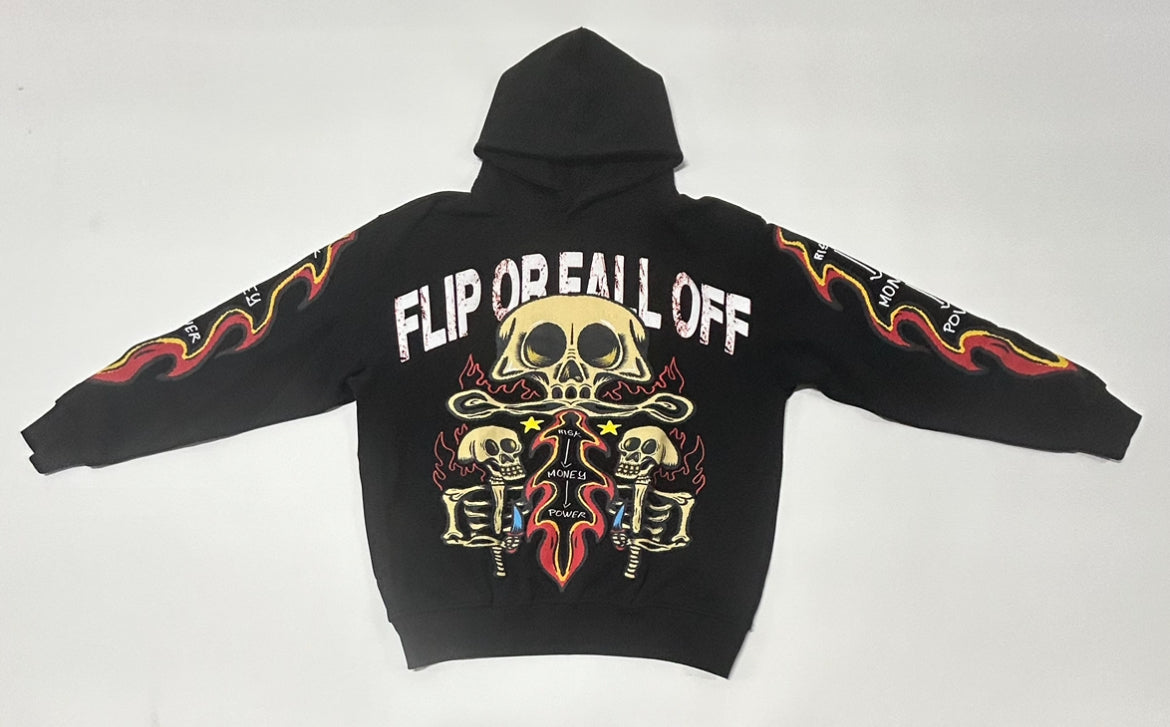 Flip Or Fall Off RISK MONEY POWER Hoodie