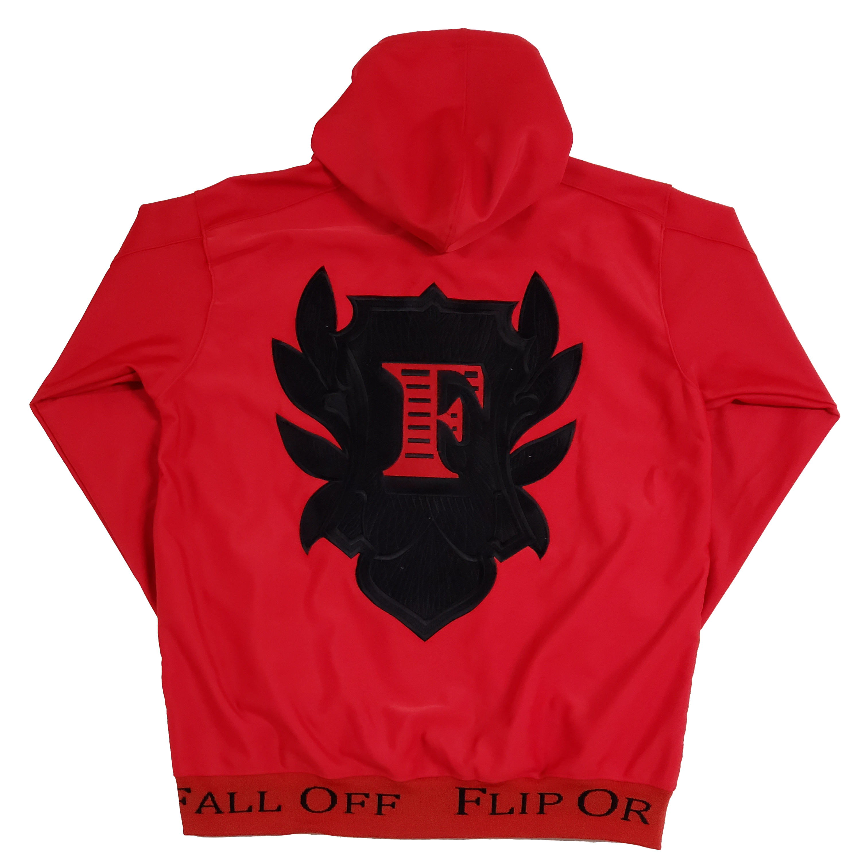 Flip Or Fall Off Red & Black Zipped Hoodie Stacked