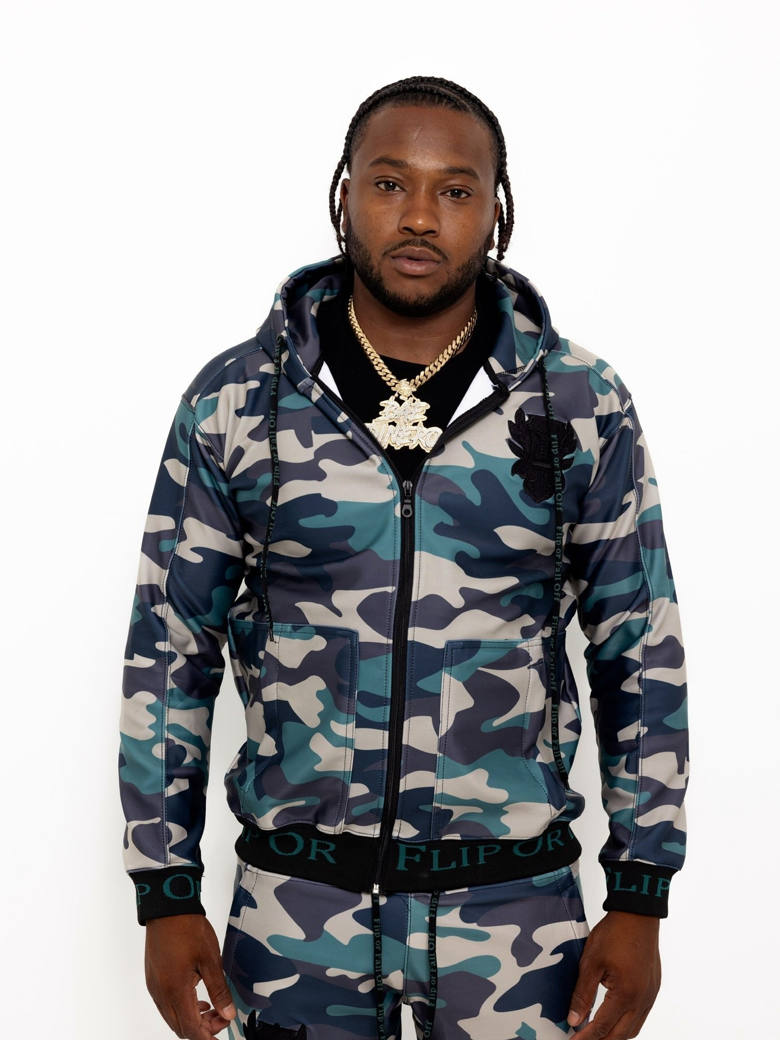 Flip Or Fall Off Camo Stacked Sweatsuit