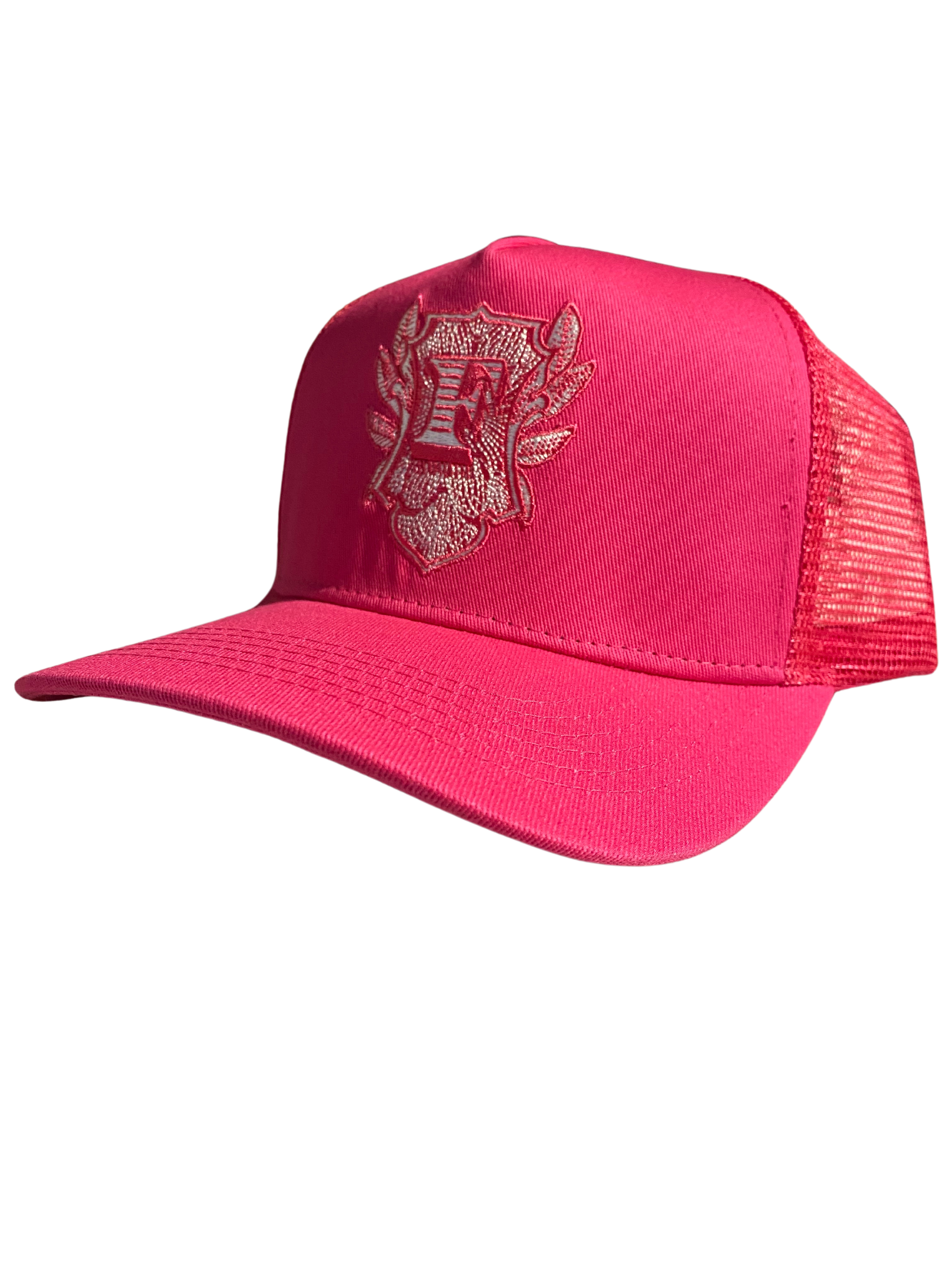 Flip Or Fall Off Pink Suede Trucker Hat