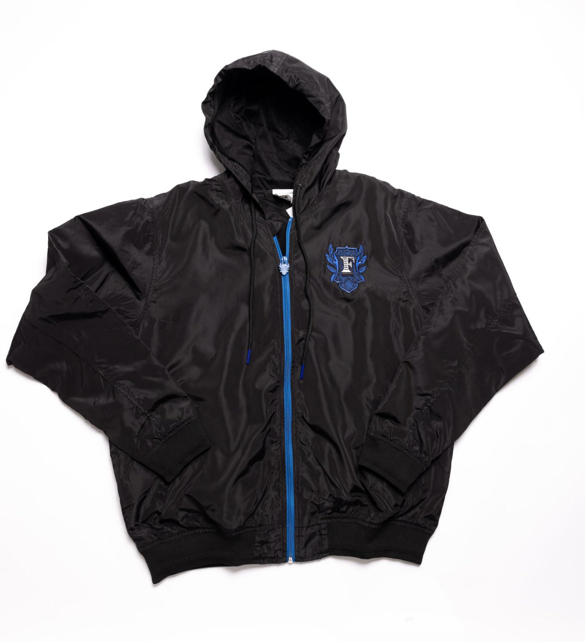 Flip Or Fall Off Black & Blue Wind Breaker with Hood